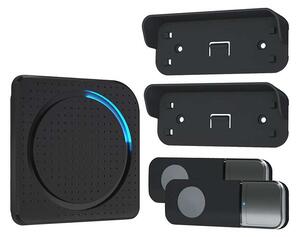 1L67 vezeték nélküli csengő konnektorba, 200m, 2 gombok, learning code, fekete