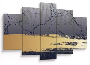 Kép - Kék és arany absztrakció N⁰1 (150x105 cm)