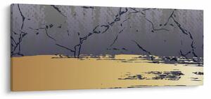 Kép - Kék és arany absztrakció N⁰1 (120x50 cm)