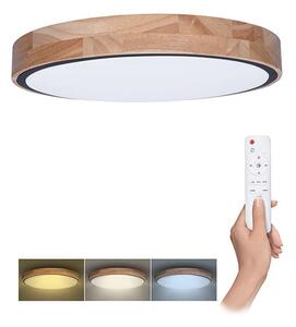Iron Oak LED mennyezeti lámpa távirányítóval állítható - 40 cm átmérő, barna