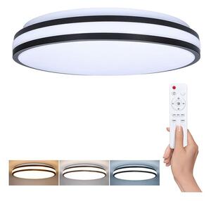 Laskos LED mennyezeti lámpa távirányítóval állítható - 39 cm átmérő, fekete