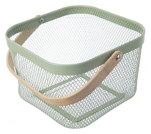 Fémhuzalos fém tárolókosár 24,5x24,5x30 cm Greenish – Orion