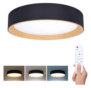 Larios LED mennyezeti lámpa távirányítóval állítható - 39 cm átmérő, fekete