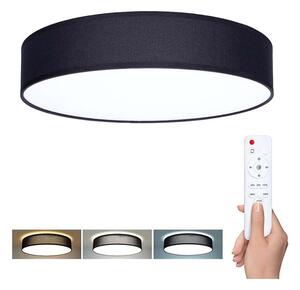 Penley LED mennyezeti lámpa távirányítóval állítható - 40 cm átmérő, fekete