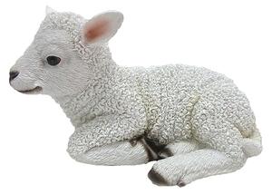 Fekvő bárány polyresin szobor, kültéri és beltéri dekorációs kiegészítő