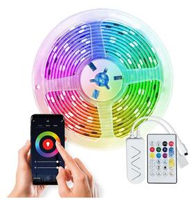 WM57 LED fényszalag RGB távirányítóval és WiFi-vel, 5 m, sokszínű