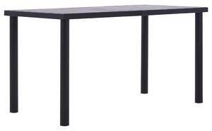 Fekete és betonszürke MDF étkezőasztal 140 x 70 x 75 cm