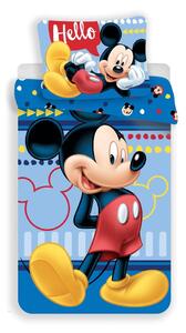 Egyszemélyes pamut gyerek ágyneműhuzat 140x200 cm Mickey "Hello" – Jerry Fabrics
