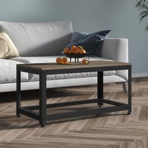 Szürke és fekete MDF és vas dohányzóasztal 90x45x45 cm