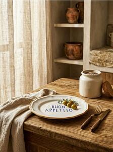 Sinsay - Kerámia tányér Buon Appetito felirattal - sárga
