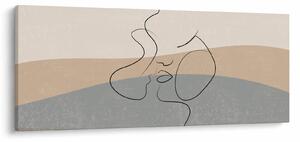 Kép - Line art csók (120x50 cm)