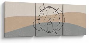 Kép - Line art csók (órával) (90x30 cm)