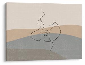 Kép - Line art csók (70x50 cm)