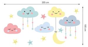 Falmatrica gyerekszobába - felhők 200 x 105 cm