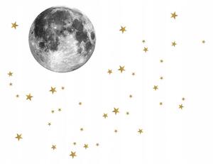Eredeti falmatrica - hold és arany csillagok 45 cm