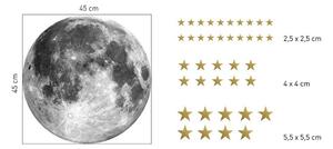 Eredeti falmatrica - hold és arany csillagok 45 cm