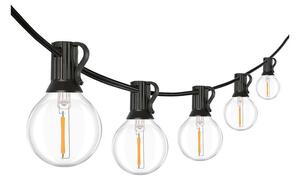 WO794-2 kültéri LED fényfüzér, 5 + 3 m, fekete