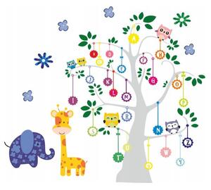 Alphabet On Tree csodálatos falmatrica gyerekeknek 100 x 100 cm