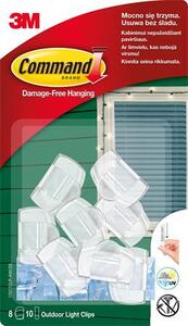 Kábelvezető akasztó, ragasztócsíkkal, 8 db, 3M SCOTCH Command™ (U3M17017CLRAW)