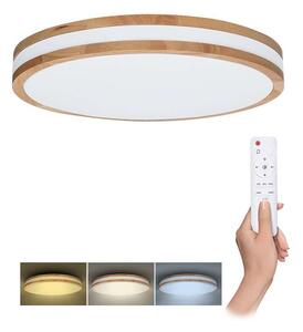 Woody LED mennyezeti lámpa távirányítóval állítható - 50 cm átmérő, barna