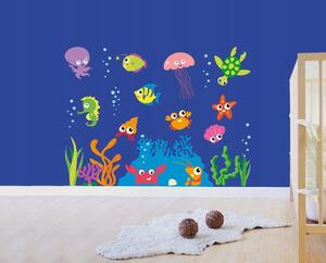 Színes matricák víz alatti világ nyomattal, 100 cm x 75 cm