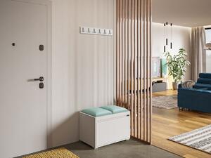Előszoba bútor Kendora 60 + 2 db kárpitozott falpanel Pag 30x30(fehér) (Manila 11)