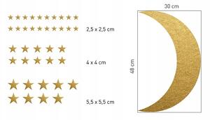 Arany falmatricák holddal és csillagokkal 39 db