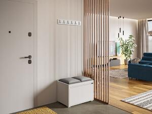Előszoba bútor Kendora 60 + 2 db kárpitozott falpanel Pag 30x30(fehér) (Manila 16)