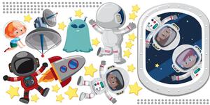 Kis űrhajósok falmatrica 80 x 160 cm