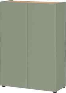 Zsályaszínű szekrény tölgyfa dekorral 74x105x33 cm Alviano – Germania
