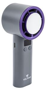 Velano Kézi Ventilátor – 4000 mAh, Hűtőpanellel, LCD kijelzővel – Szürke/Lila (VELWEBR0006)