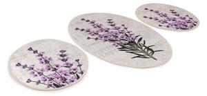Lila-bézs fürdőszobai kilépő szett 3 db-os 60x100 cm Lavender – Foutastic