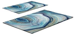 Kék fürdőszobai kilépő szett 2 db-os 60x100 cm – Foutastic