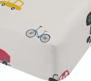 Fehér gumis egyszemélyes pamut gyerek lepedő 90x190 cm Transport – Bianca