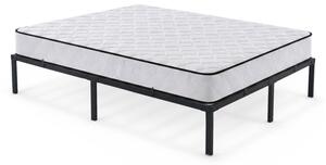 AKORD Furniture Factory Fém Ágy Rugós Matraccal 140x200 cm Összecsukható Fekete