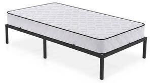 AKORD Furniture Factory Összecsukható Fém Ágykeret Rugós Matraccal 100x200 cm Fekete 6 Lábbal