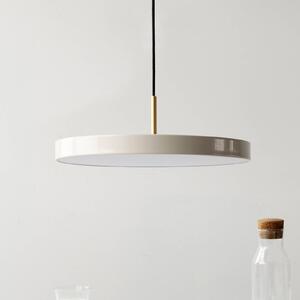 UMAGE LED lógó lámpa Asteria Medium gyöngyház/sárgaréz Ø 43 cm, dimmelhető, Krém / borostyánsárga, Nappali / Étkező, Alumínium, Dizájn