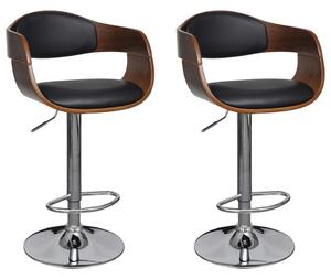 3052716 Bar Stools 2 pcs Black Bent Wood and Faux Leather (2x241053)