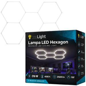Toolight Toollight, HEXAGON LED mennyezeti lámpa 5 modulos, JNH051-H, fehér, OSW-56243