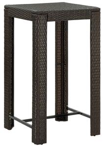 Barna polyrattan kerti bárasztal 60,5 x 60,5 x 110,5 cm