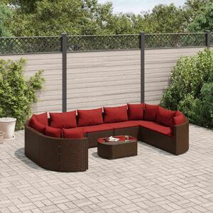 VidaXL Polyrattan Kerti Ülőgarnitúra - 10 részes - Barna