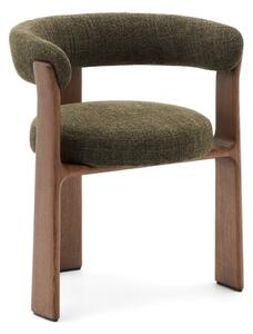 Khaki-barna kőrisfa karfás étkezőfotel Granite – Kave Home