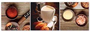Gario Vászonképek készlet Kávé és fuszerek - 3 részes Méret: 90 x 30 cm