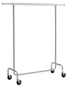 SONGMICS Állítható Króm Ruhaállvány Görgős 130 kg Teherbírással
