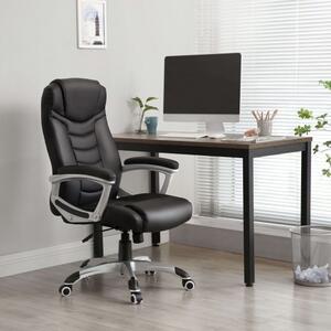 SONGMICS OBG21B Ergonomikus Irodai Szék Fekete PU Bőr