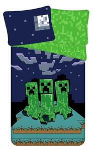 Zöld-kék egyszemélyes pamut gyerek ágyneműhuzat 140x200 cm Minecraft "Sssleep Tight" – Jerry Fabrics