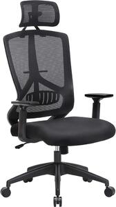 SONGMICS Ergonomikus Irodai Szék Állítható Fejtámlával Fekete