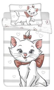 Fehér pamut gyerek ágyneműhuzat babaágyhoz 100x135 cm Marie Cat "Bow" – Jerry Fabrics