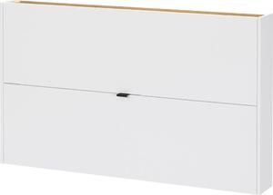 Fehér billenő ajtós függő cipőtartó tölgyfa dekorral 140x83x18 cm Ameca – Germania