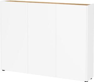 Fehér szekrény tölgyfa dekorral 138x105x25 cm Libbiano – Germania